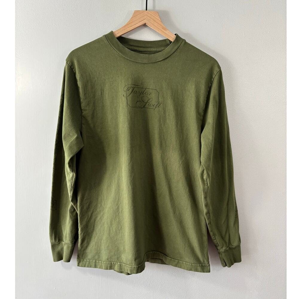 Taylor Swift Long Sleeve Olive Green Evermore Album Shirt Size Medium